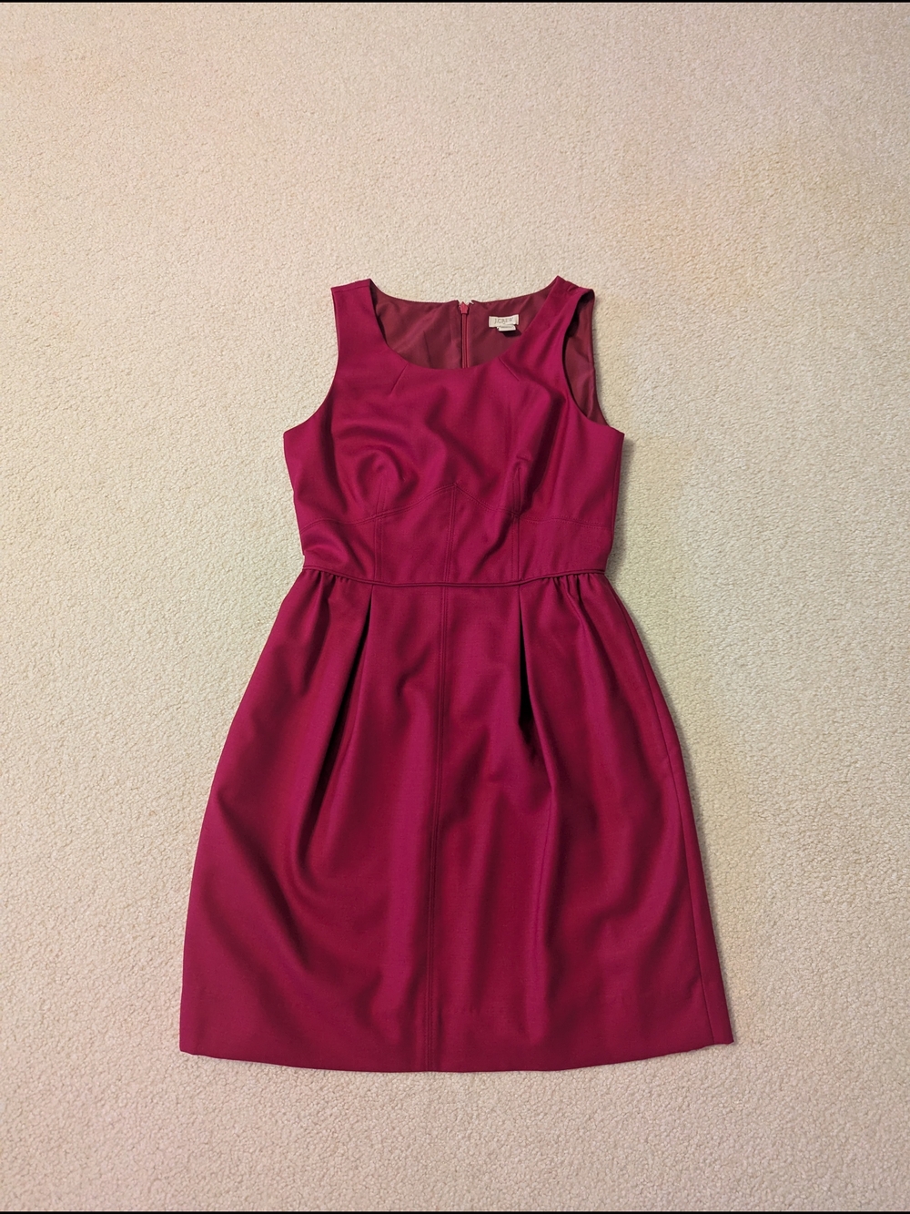 J. Crew Wool Blend Mini Dress in Wine